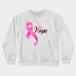 Cancer Awareness Pink Hope Ribbon - Breast Cancer Ribbon Crewneck Sweatshirt